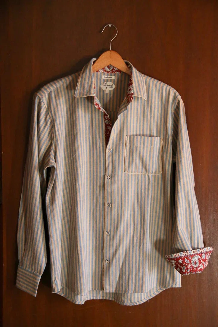 Shirt with transat chevron stripes in its matching box