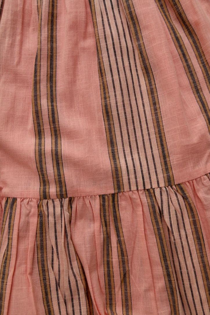 Robe jupon rayure transat rose