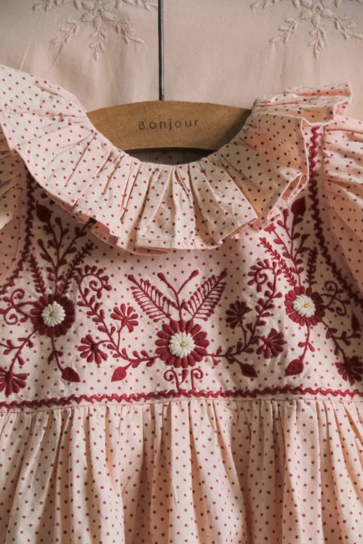 Tunique "Iris" petits pois rose