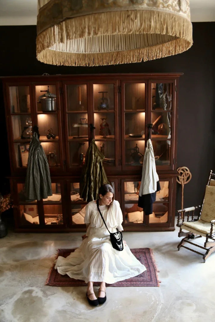 Long jupon "Anémone" couleur ivoire