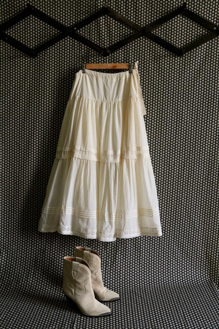 Long jupon "Anémone" couleur ivoire