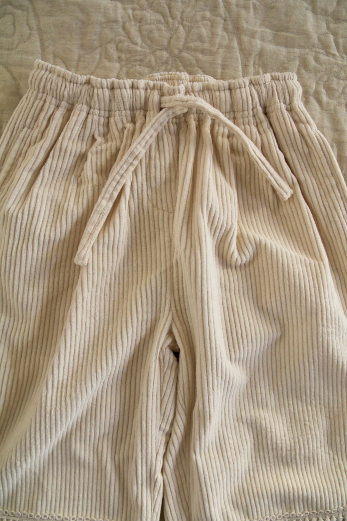 pantalon velours ivoire