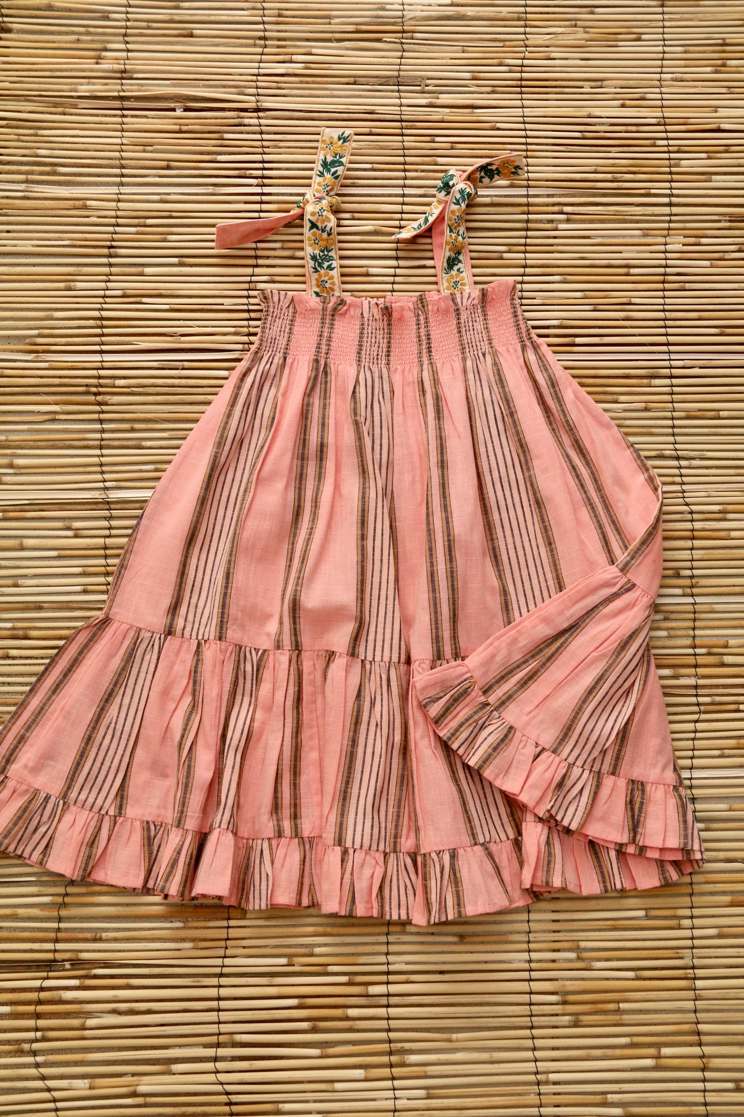 Robe jupon rayure transat rose