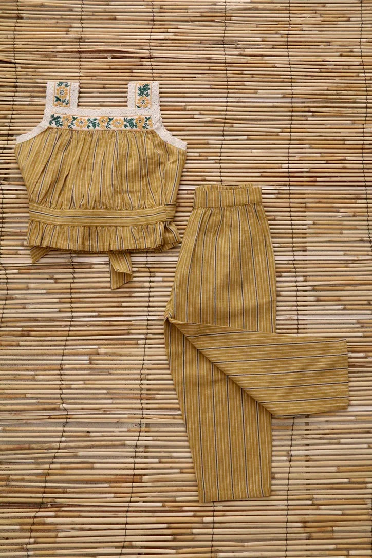 Curry striped transat pants