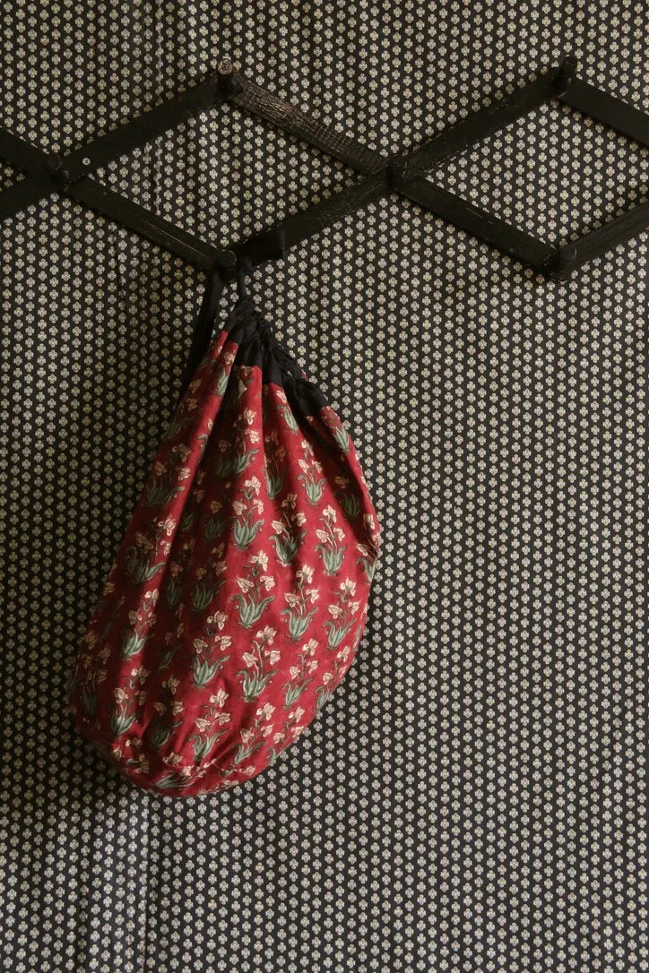 Long smocked skirt "Iris" hand block printed