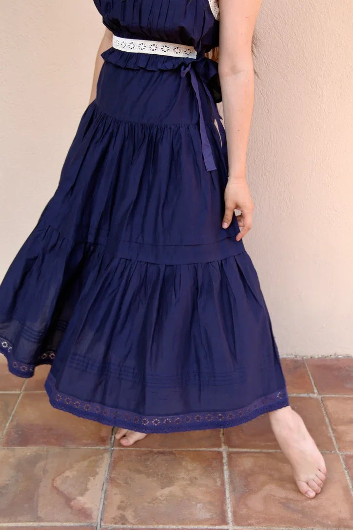 Anemone navy skirt