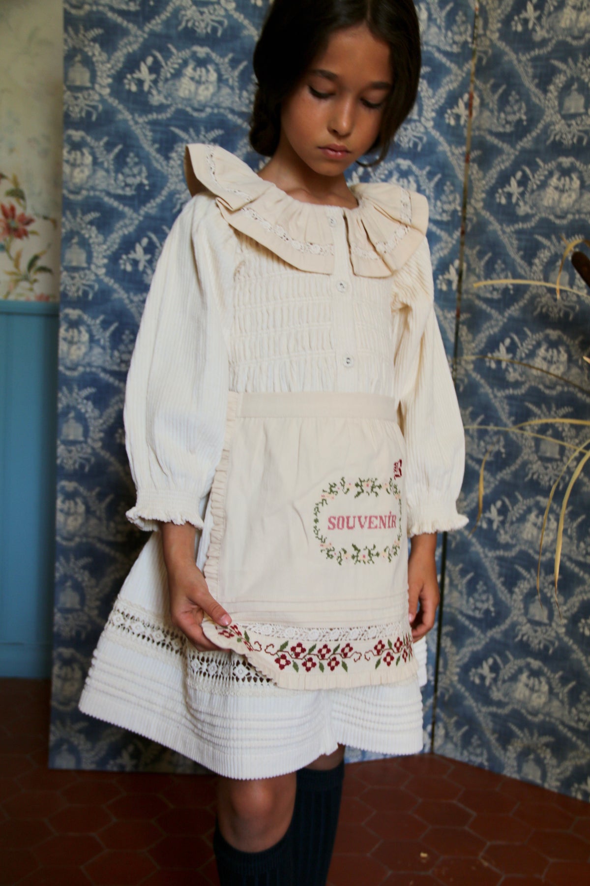 Robe en velours corduroy ivoire