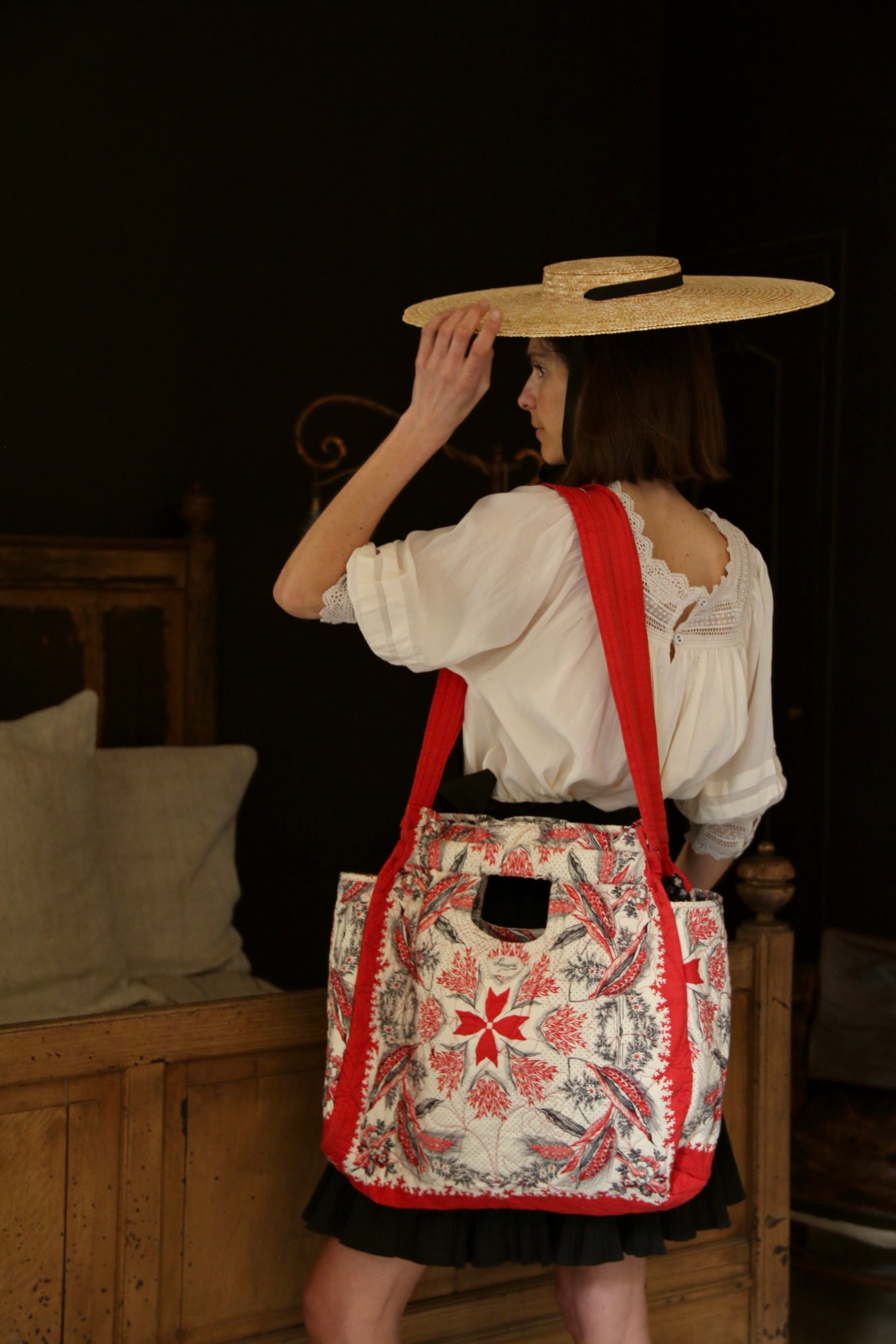 Bandana print wheat ears bag