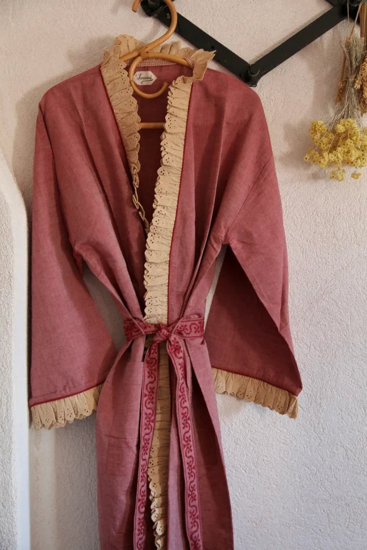 Red Chambray Kimono