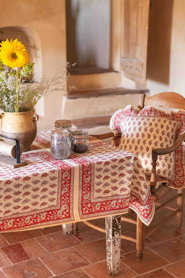 bandana-print cashmere tablecloth