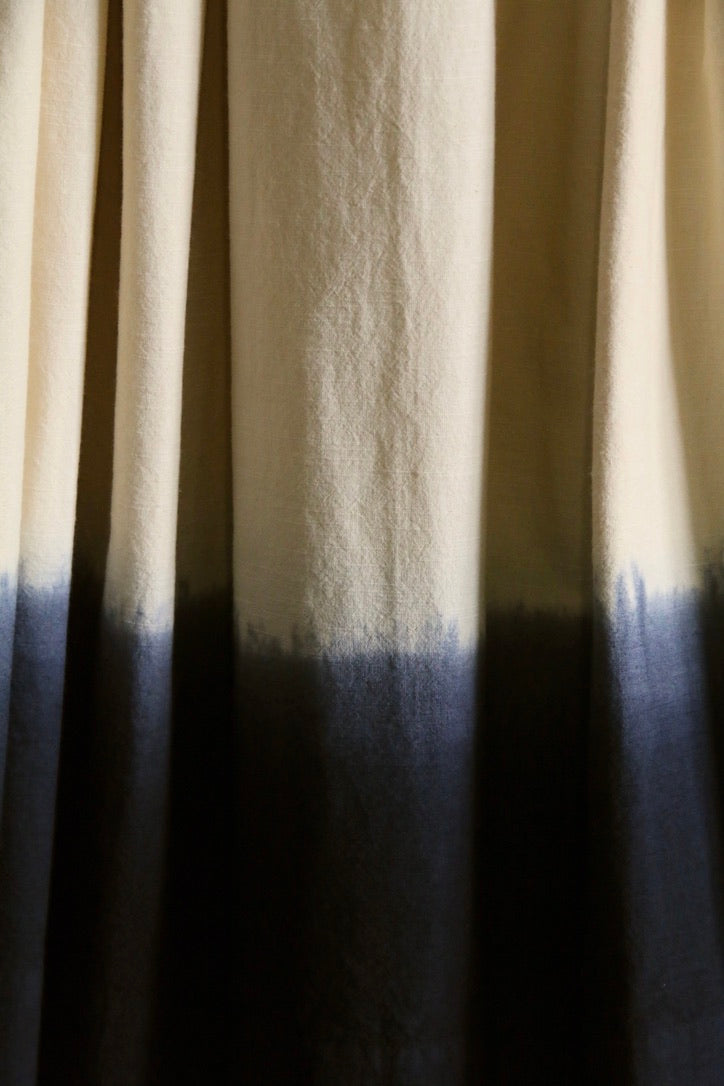 Long smocked skirt "Iris" deep dye black