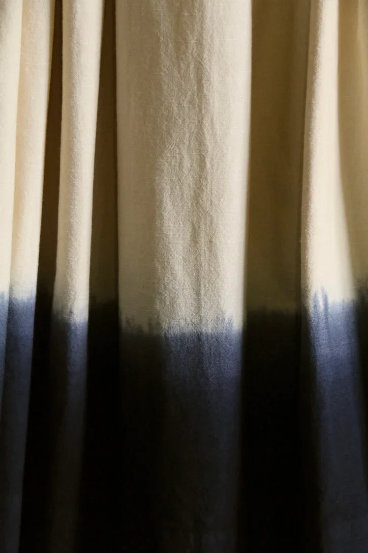 Long jupon smocké "Iris" deep dye noir