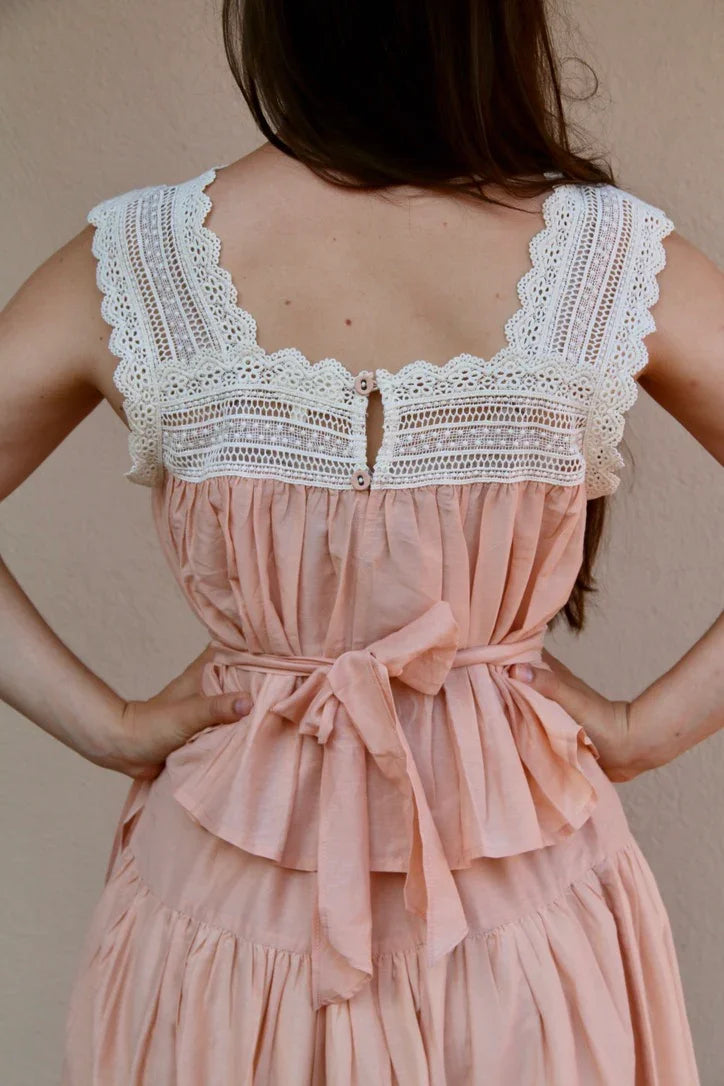 cotton-silk camisole in nude pink