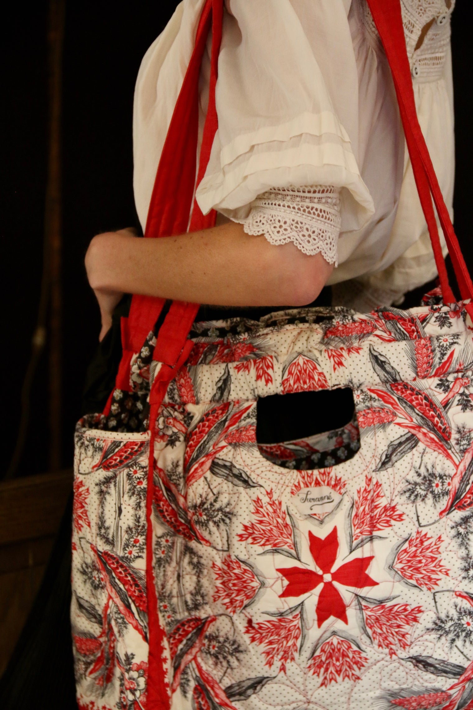 Bandana print wheat ears bag