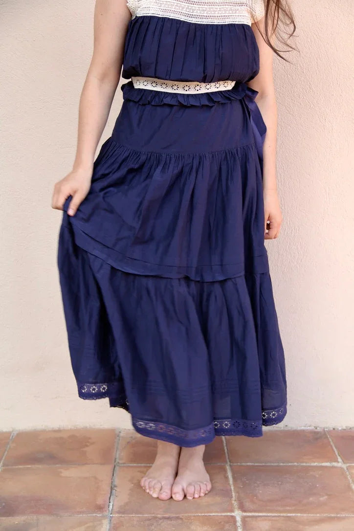 Anemone navy skirt
