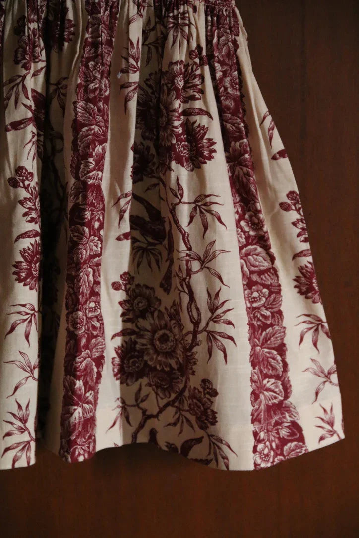 Robe jupon les oiseaux et son foulard triangle assorti