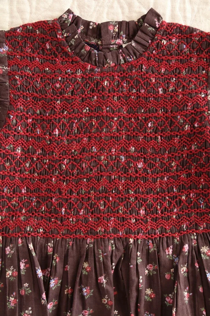 Robe à smocks petit bouquet