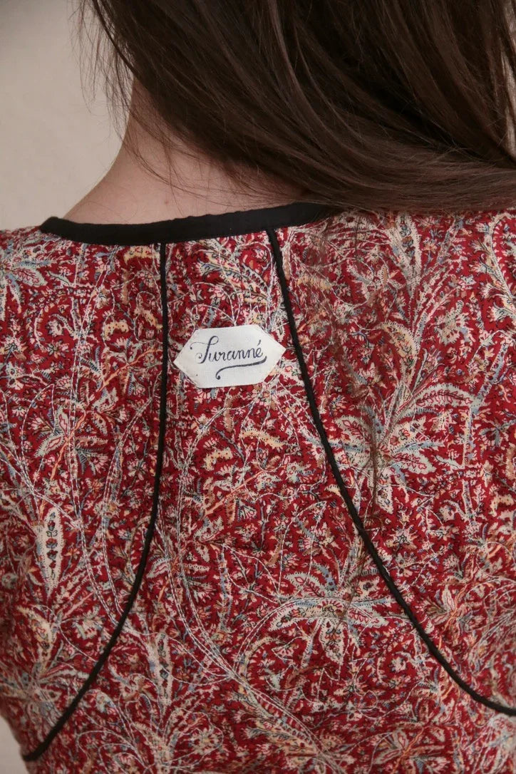 veste matelassée réversible rouge cashmere / noir