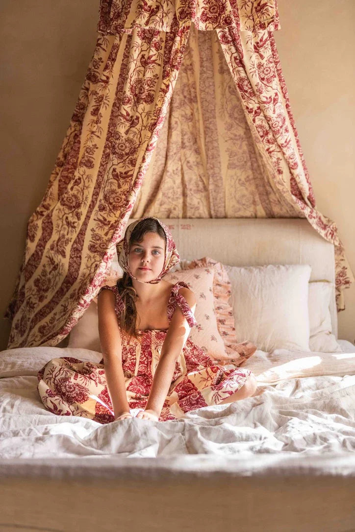 Robe jupon les oiseaux et son foulard triangle assorti