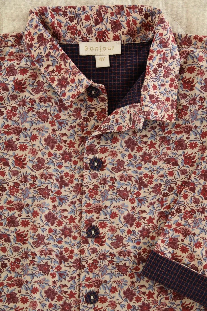 chemise champs de fleurs livrée dans son coffret assorti
