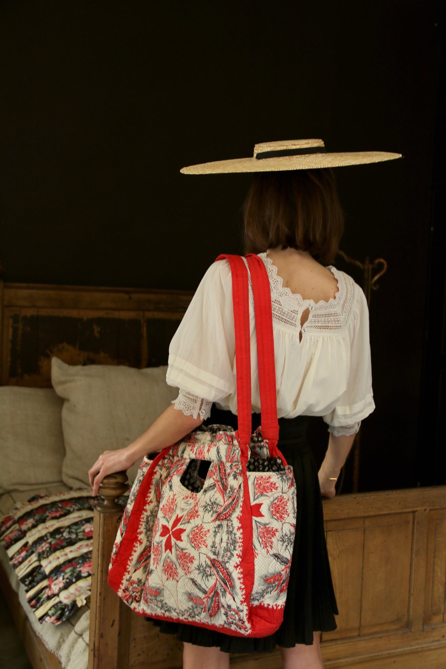 Bandana print wheat ears bag