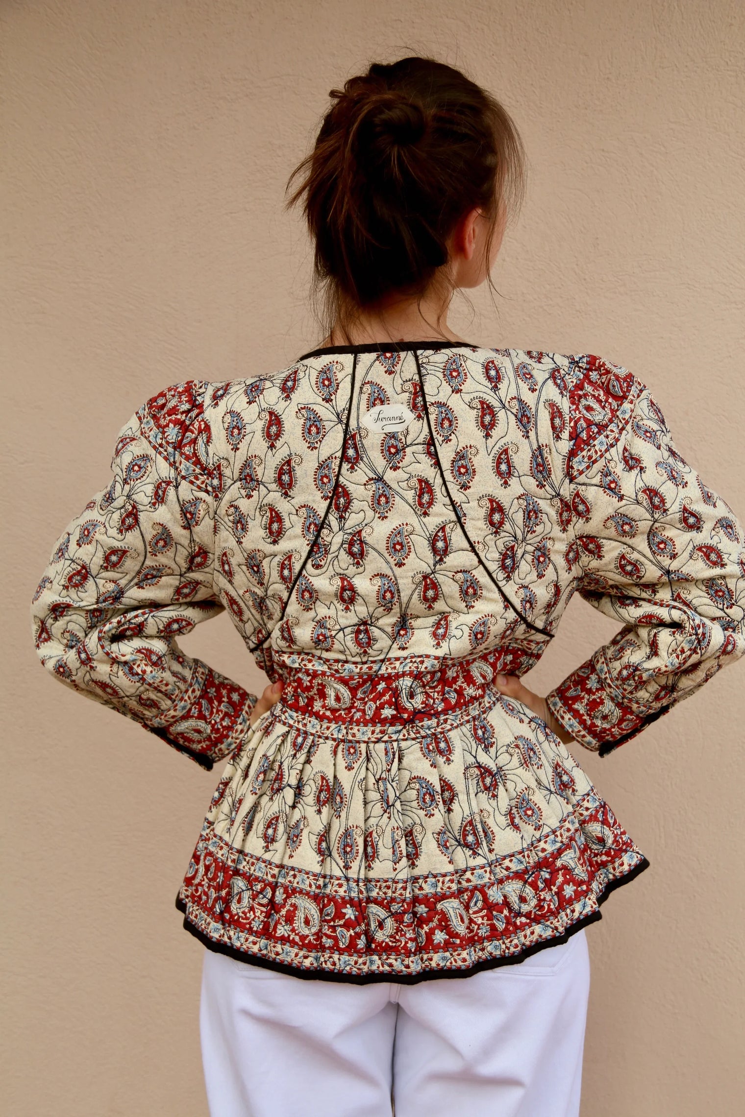 reversible quilted jacket with bandana cashmere print