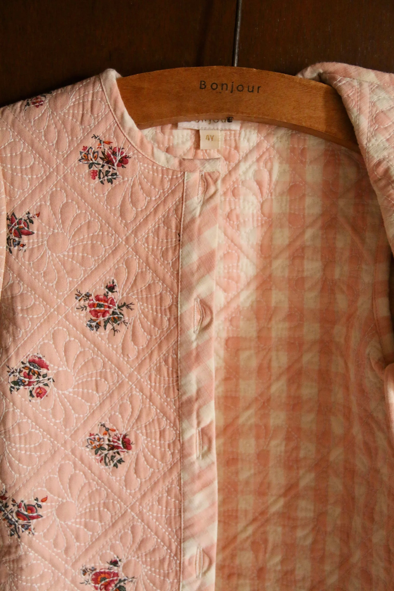 manteau réversible, matelassé et son foulard assorti