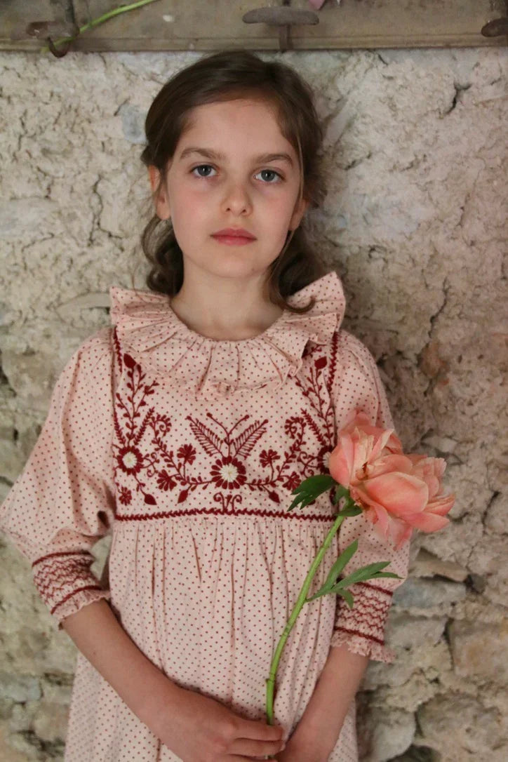 Tunique "Iris" petits pois rose