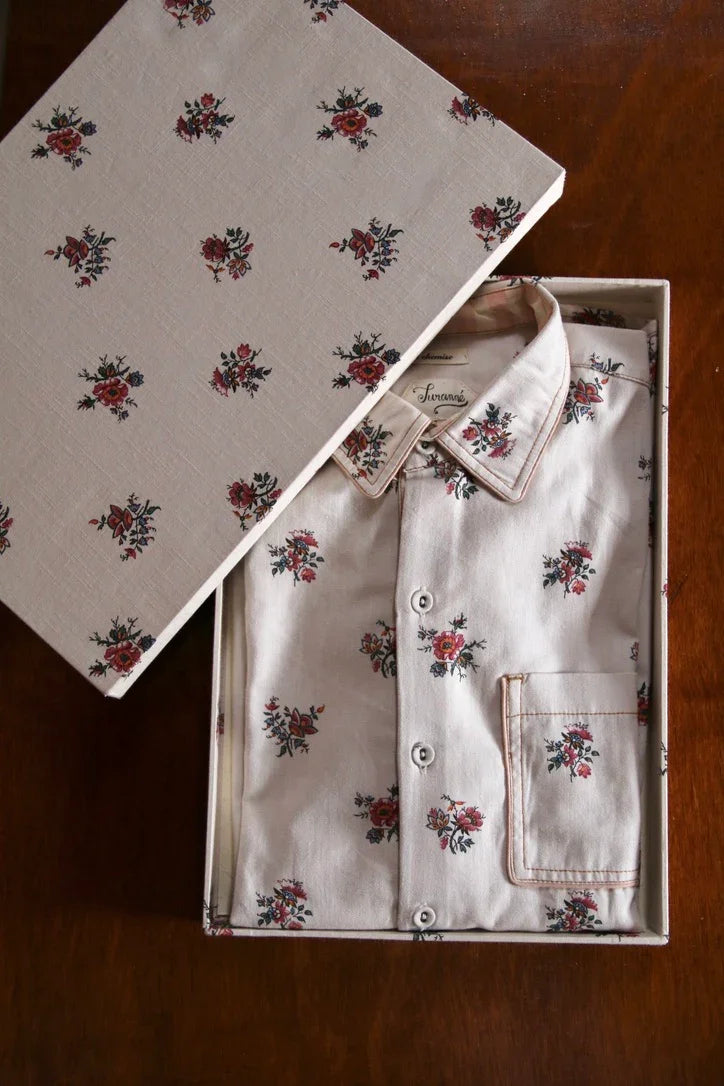 Shirt with floral garden print in matching gift box
