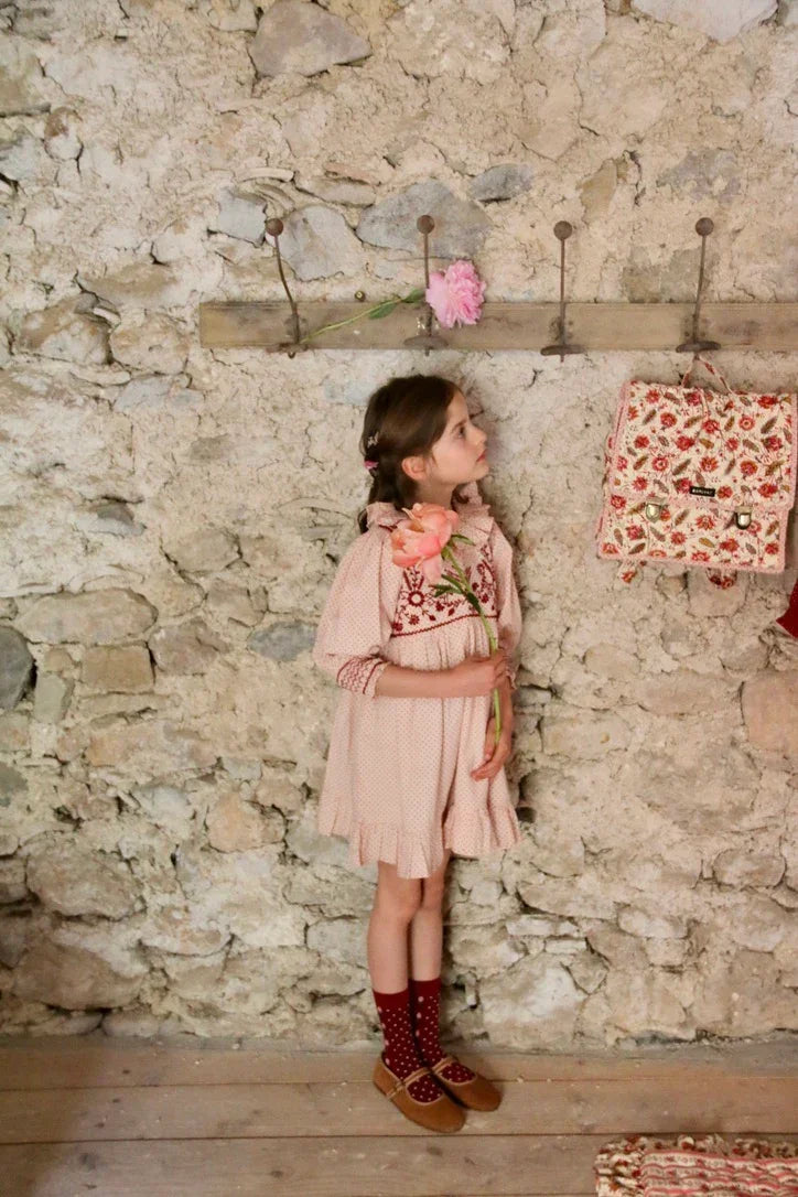 Tunique "Iris" petits pois rose