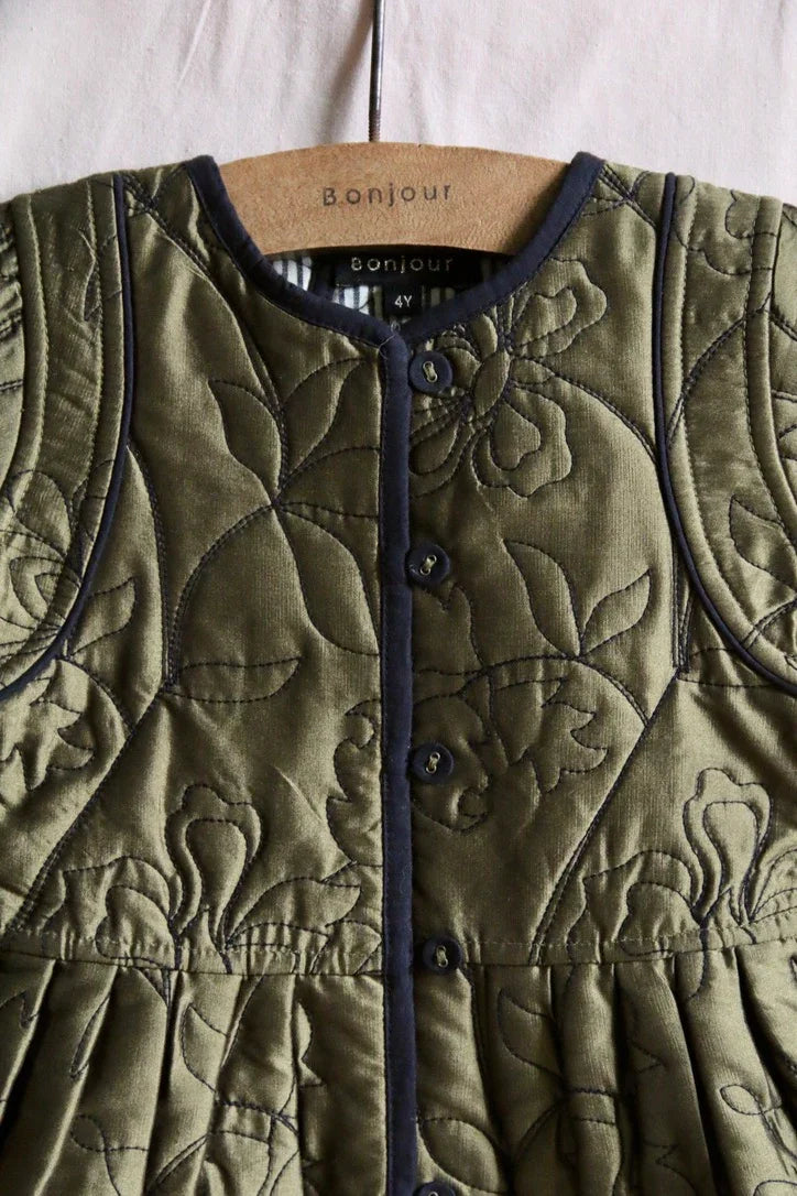 Robe manteau réversible taffetas kaki
