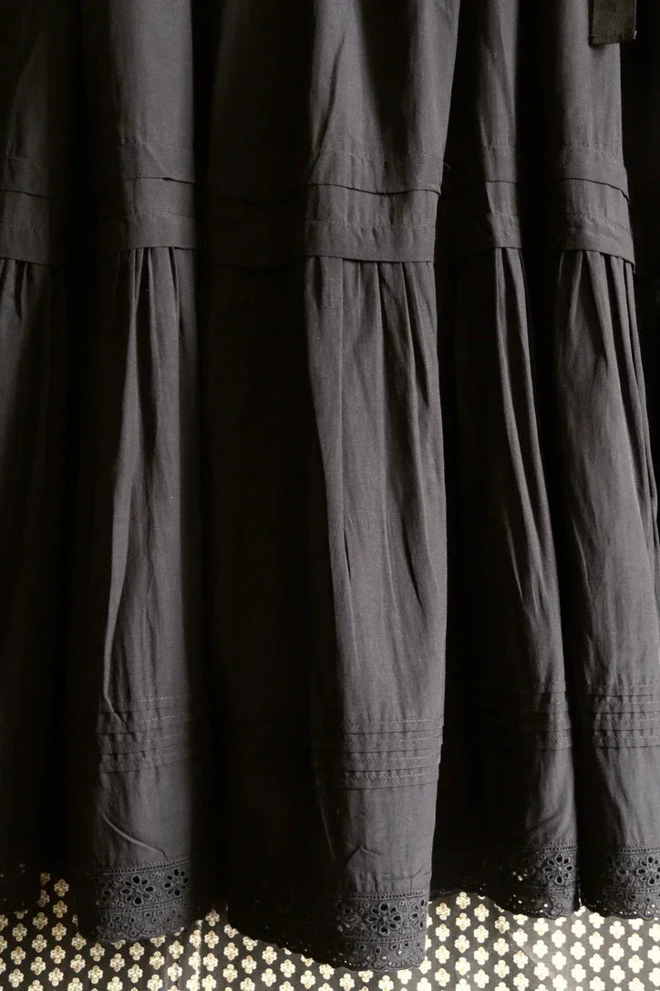 Long jupon "Anémone" noir