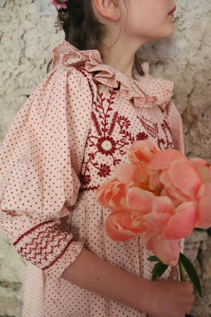 Tunique "Iris" petits pois rose