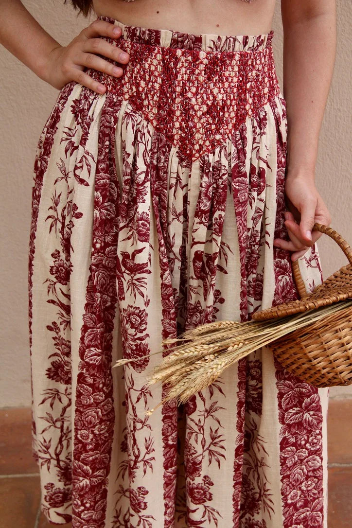 Iris skirt printed with birds