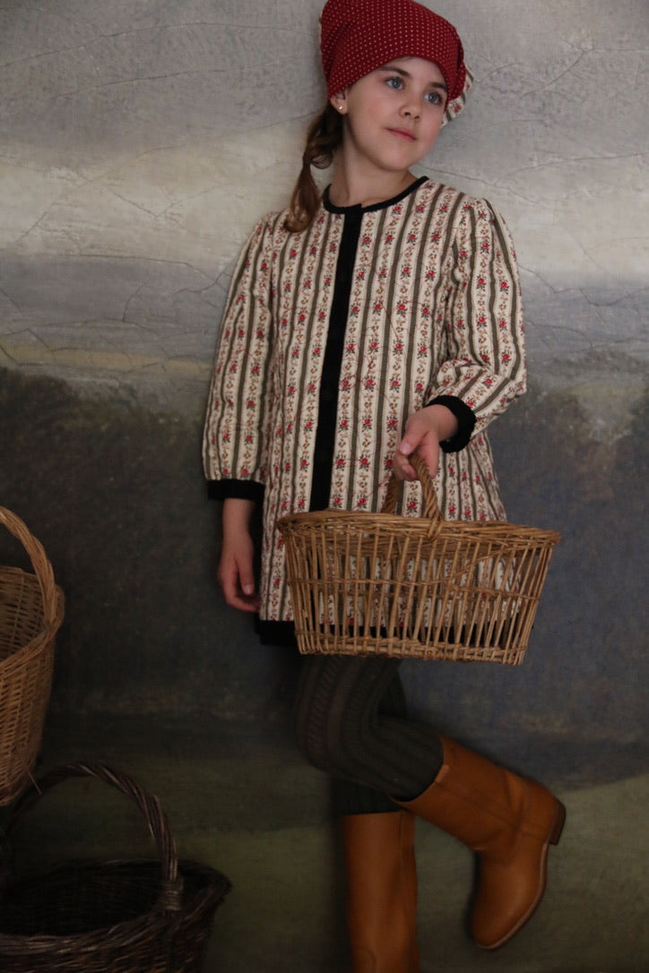 Robe manteau tapisserie kaki et son foulard