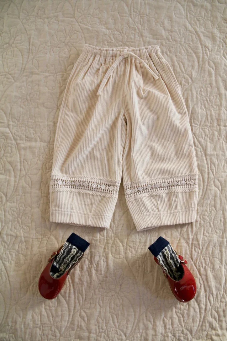 pantalon velours ivoire