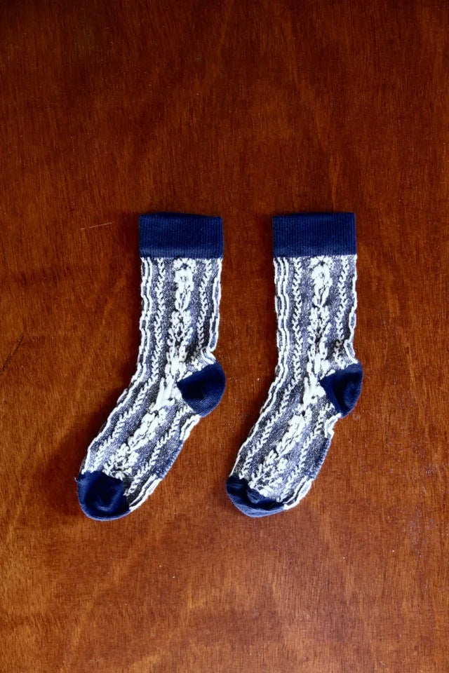 Chaussette torsade marine