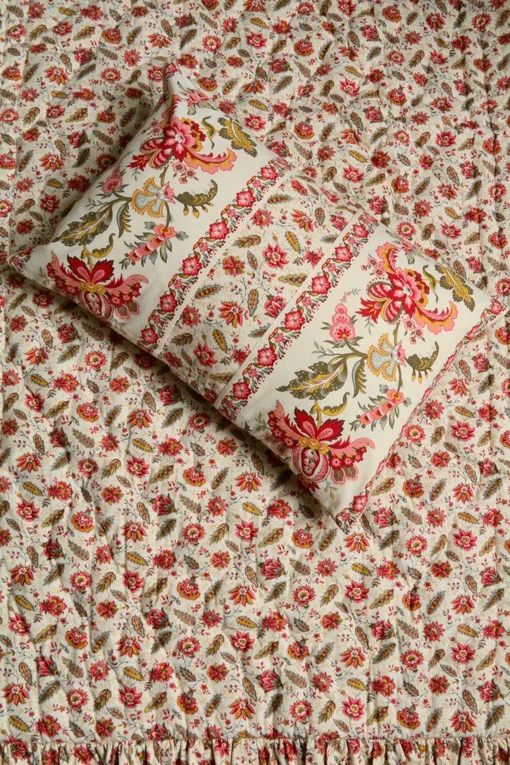 Housse de coussin fleuri