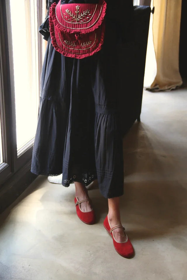 Long jupon "Anémone" noir