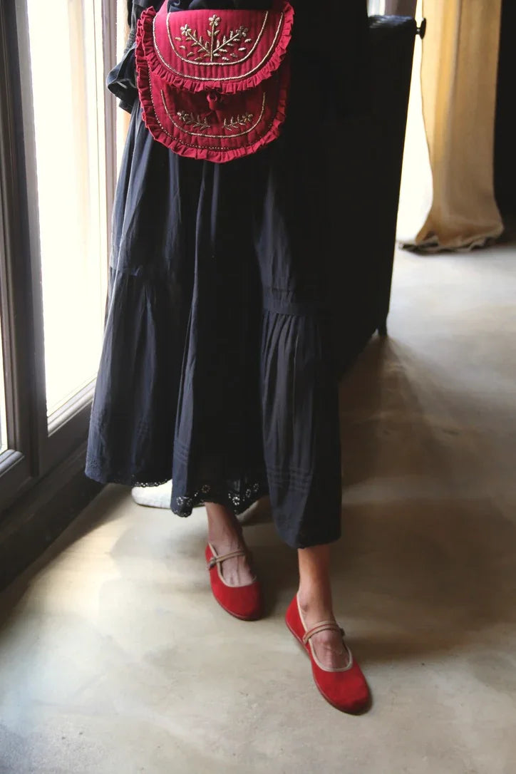 Long jupon "Anémone" noir