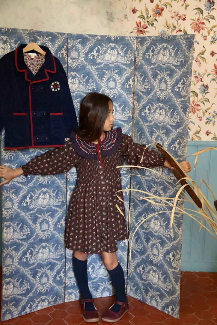 veste matelassée velours marine