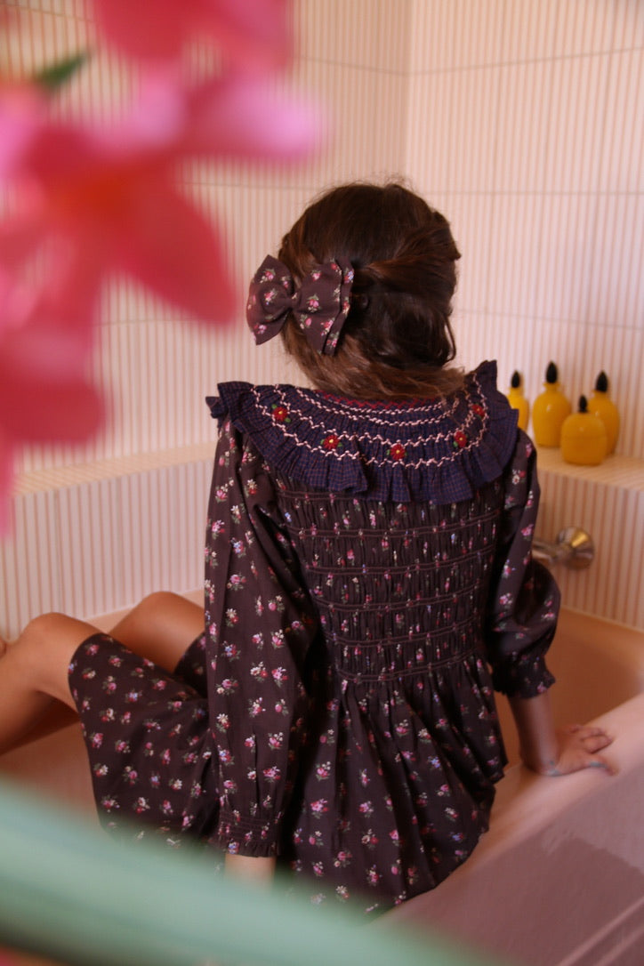 Tunique petit bouquet et sa barrette noeud