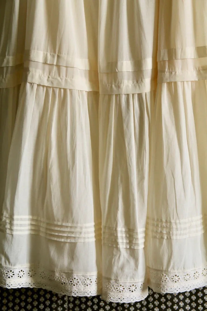 Long jupon "Anémone" couleur ivoire