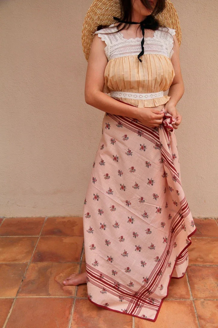 pink floral garden pareo