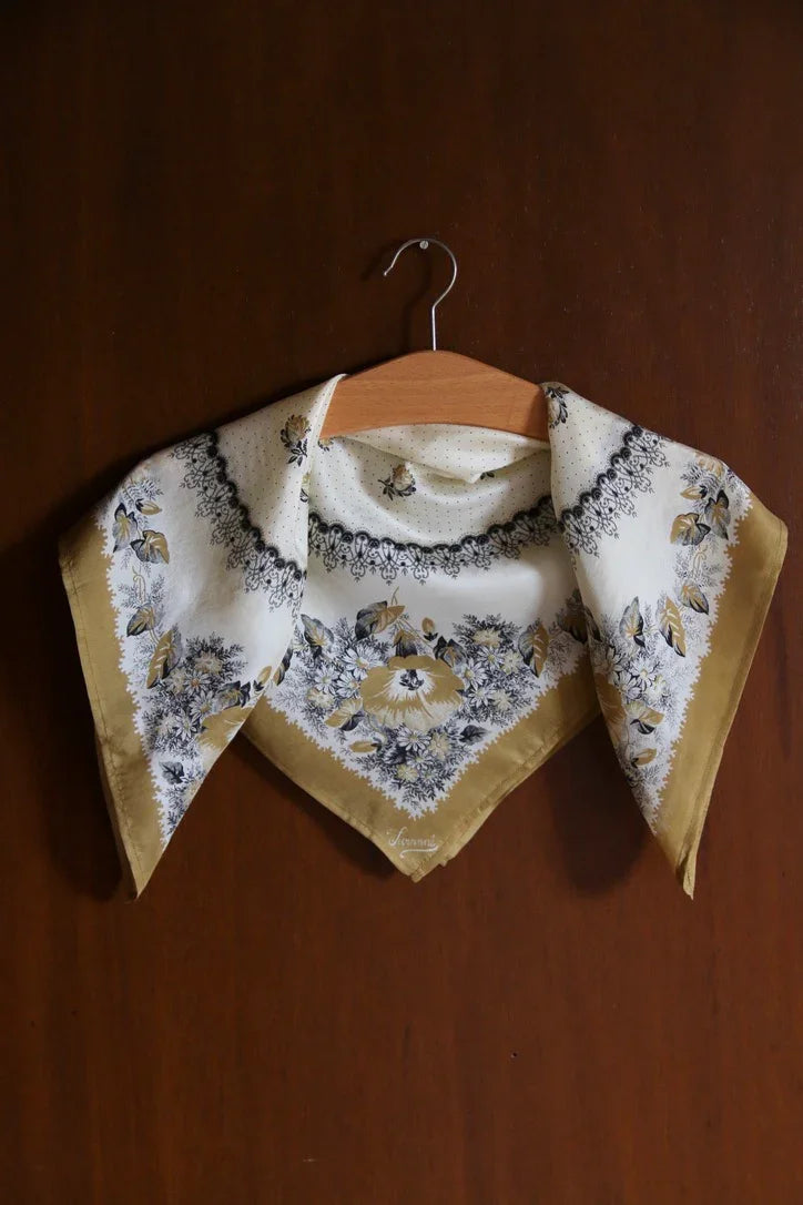 silk square scarf poppy curry