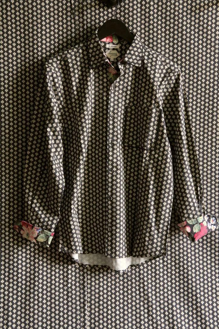 Chemise mixte imprimé "Provençal noir"