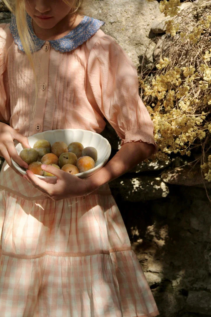 Longue blouse rose nude