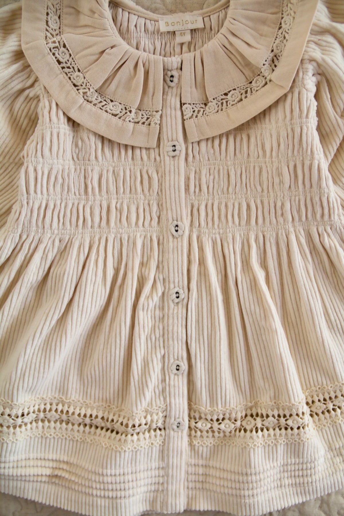 Robe en velours corduroy ivoire