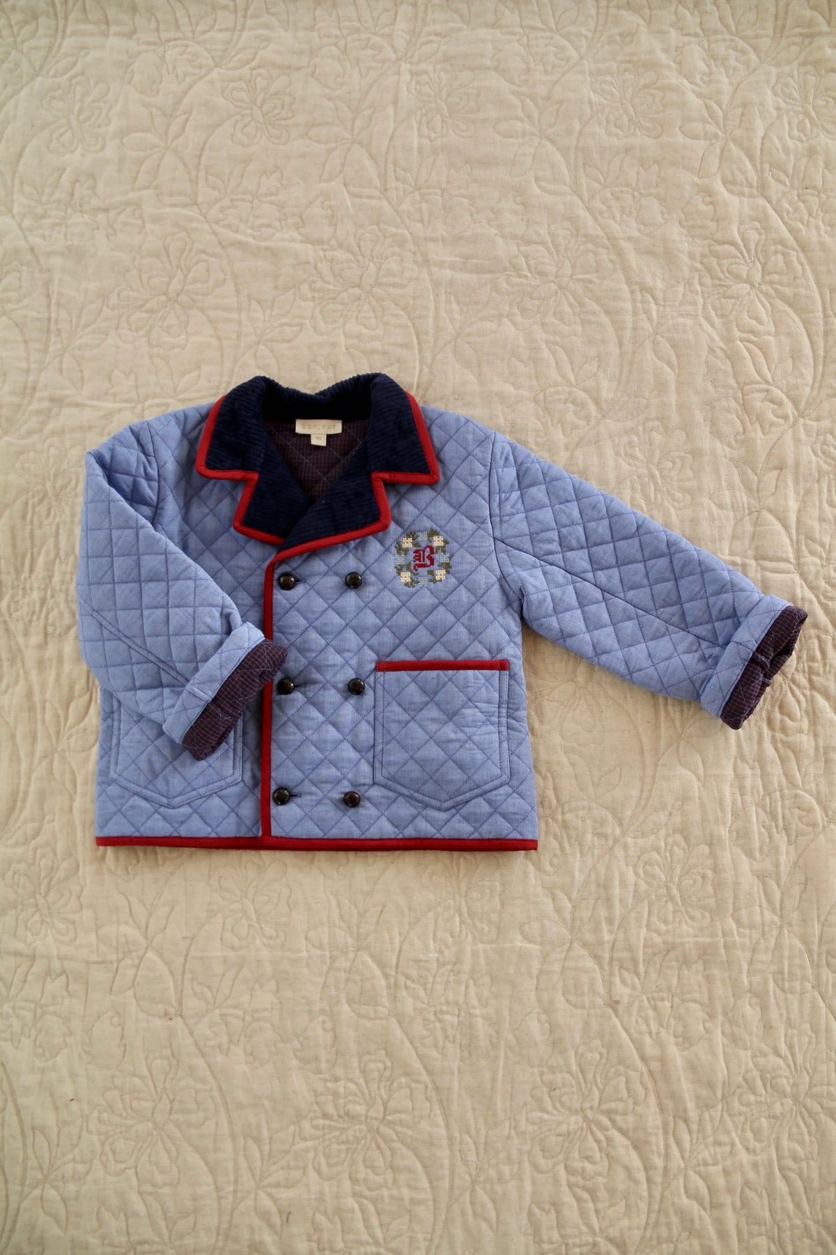 veste matelassée bleu chambray