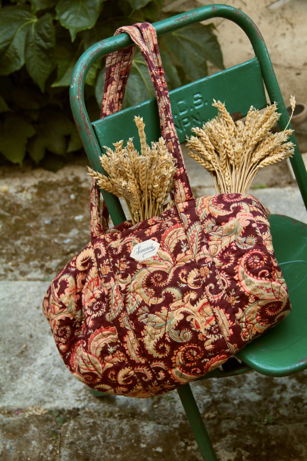quilted cashmere bowling bag burgundy